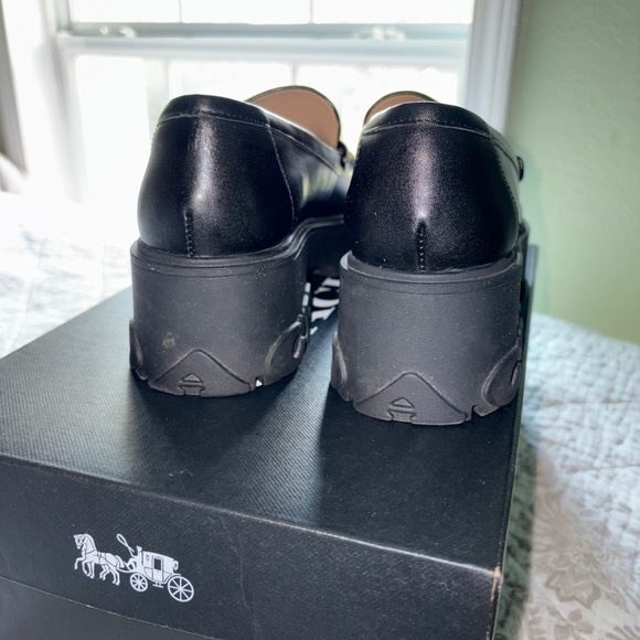 Coach Shiny Black Leather Loafers - Picture 3 of 6